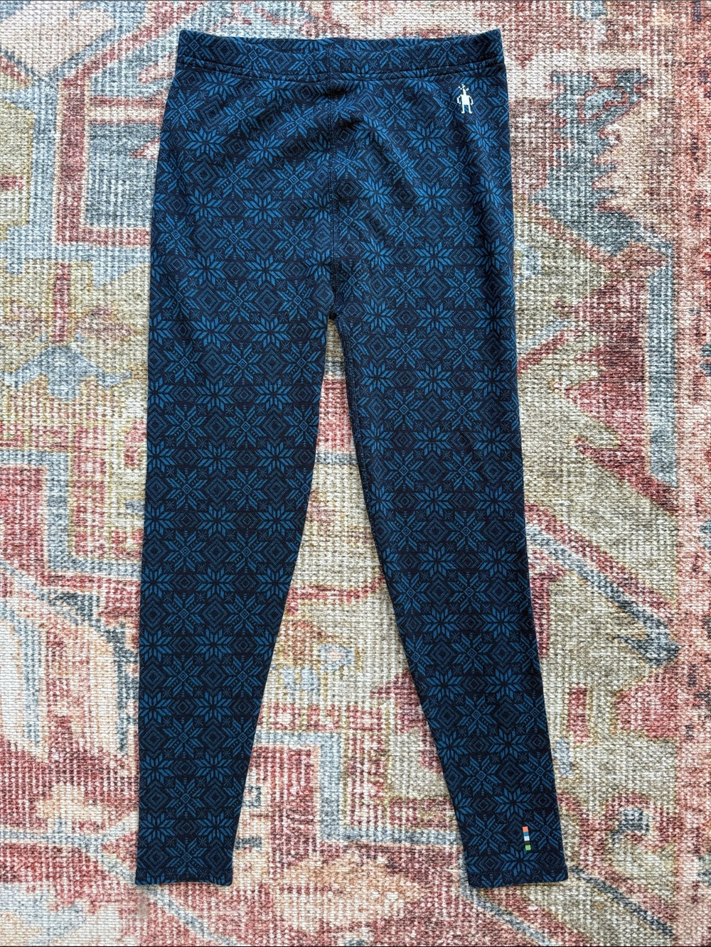 Smartwool Kids Navy & Teal Geometric Leggings